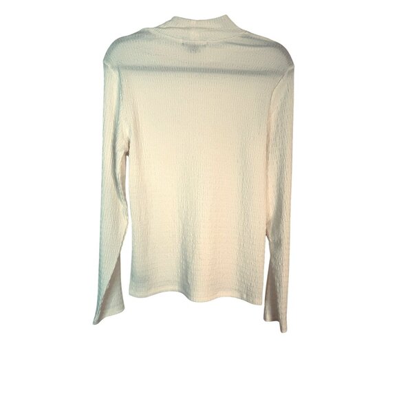 Sanctuary XL Off White Textured Long Sleeve Top Polyester Blend - Picture 7 of 10
